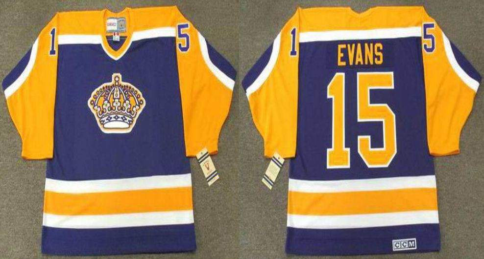 2019 Men Los Angeles Kings #15 Evans Blue CCM NHL jerseys->los angeles kings->NHL Jersey